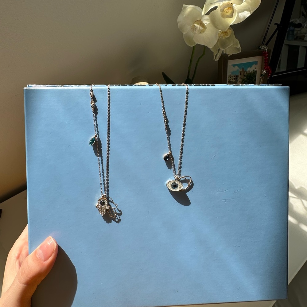 Swarovski Evil Eye Pendant & Hamsa Hand Pendant (SOLD SEPARATELY)